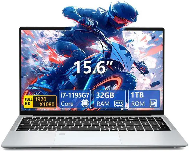 Main image of Laptop Core i7, Gaming Laptops,15.6 Inch FHD 1920 * 1080 Computers Lap top Up to 4.7GHZ, 32GB RAM 1TB SSD RJ45 WiF5 HDMI 180 Angle Opening, Backlit Keyboard and Fingerprint Unlock Computer Notebook