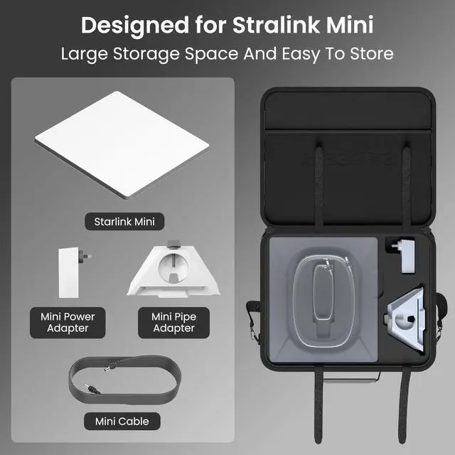 Alt view image 2 of 5 - Klutchtech for Starlink Mini Case, Travel Bag Hard Case Waterproof for Starlink Mini Accessories Easy to Carry