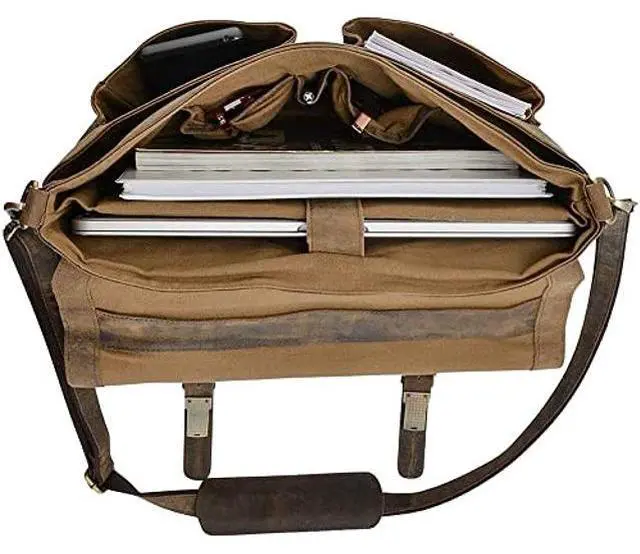 Alt view image 4 of 5 - KomalC 16 Inch Leather briefcase Laptop Messenger Bags for Men and Women Best Office Satchel Bag