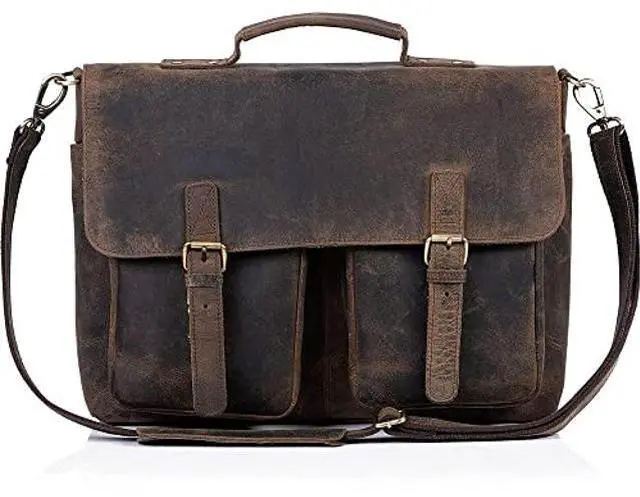 Alt view image 5 of 5 - KomalC 16 Inch Leather briefcase Laptop Messenger Bags for Men and Women Best Office Satchel Bag
