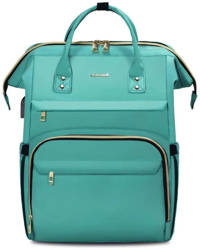 Main image of LOVEVOOK Laptop Backpack for Women,18 Inch Professional Womens Travel Backpack Purse Computer Laptop Bag Nurse Teacher Backpack,Waterproof College Work Bags Carry on Back Pack with USB Port,Mint Green