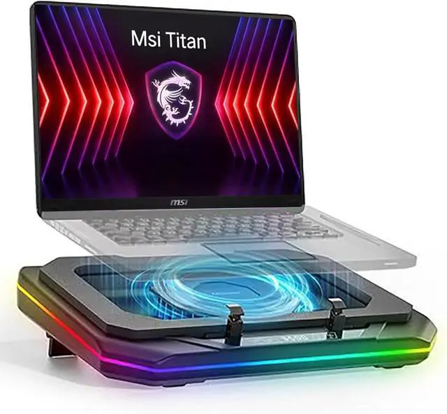 Main image of Cooling Pad for Msi Titan 18 HX GT80 GT77HX GT77 GT76 GT75 GT73VR GT63 Gaming Laptop,with Ultra Powerful Booster Turbo Cooling Fan Can Fast Cooling,6 RGB Light,Adjustable Speed,Touch Start