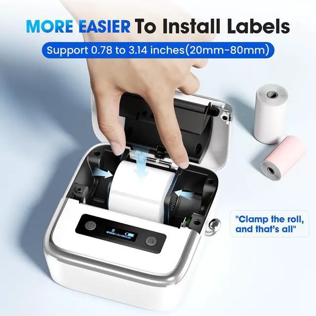 Alt view image 3 of 5 - Phomemo M250 Label Maker Machine with Tape, 3 Inch Thermal Label Maker, 2024 Upgrade Portable Barcode Label Printer for Business & Home, Thermal Labels 1.57"x1.18", Print Blue Color on Clear Label