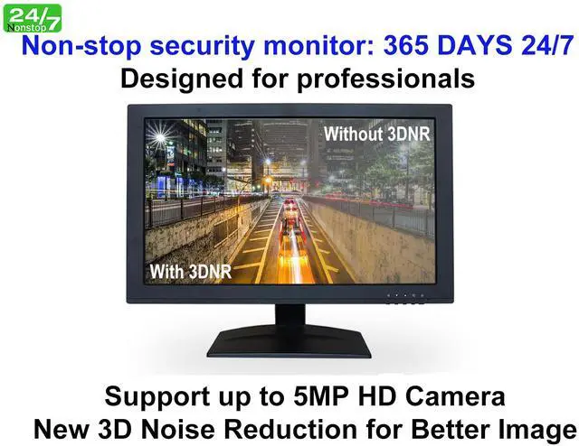 Alt view image 2 of 5 - SECURITYVIDEODIRECT SVD 19.5" Security Monitor, 5MP/2560x1920 Super HD BNC Resolution, 3D Comb Filter, HDMI & BNC Inputs, Works with 5MP Security Cameras for DVR/NVR/PC