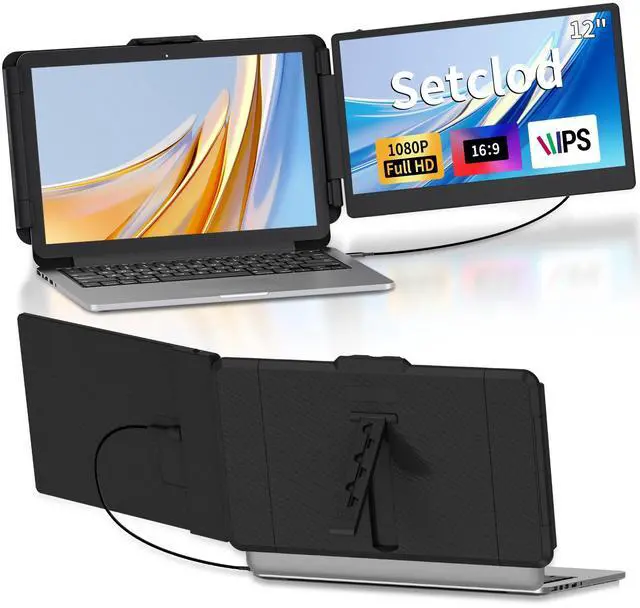 Main image of Setclod 12" Laptop Screen Extender,P1 FHD 1080P Triple Monitor for Laptop Extension,Built-in Speakers Portable Monitor for Laptop(Mac/Wins/Android/Switch/Dex)