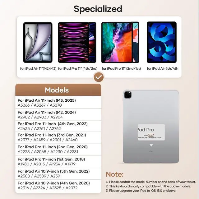 Alt view image 2 of 5 - Case with Keyboard for iPad Air 11 (M3/M2, 2025/2024), iPad Pro 11 (4th/3rd/2nd/1st Gen) & iPad Air 5/4, Magic-Style Magnetic Keyboard Case with Stylus Pen, Pencil Holder, Trackpad, Backlight, Black