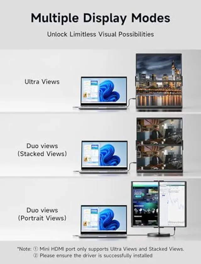 Alt view image 3 of 5 - JSAUX FlipGo Pro Laptop Screen Extender, 15.6" 1080P FHD IPS Dual Portable Monitor, Triple Screen Laptop Monitor Extender with Built-in Hub, Magnetic Design, Plug & Play for Wins/Mac (Driver Required)