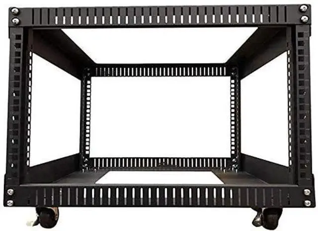 Main image of TECHTOO Server Rack 4U Standing Open Frame Rack with 4 Wheels 4 Posts 19Inch Server Equipment Rack Heavy Duty Cold Rolled Steel for Network Servers & AV Gear (4U)