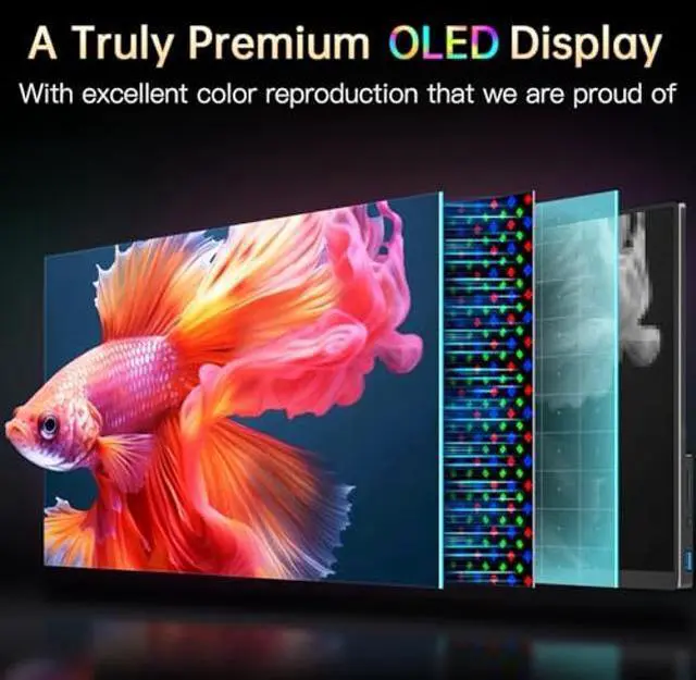 Alt view image 2 of 5 - VOKENSU Portable Monitor OLED 4K 3840x2400, 14" Ultra Slim Travel Monitor, 400+ Nits |100% DCI-P3 | 1000000:1 Contrast, HDMI USB C External Monitor for Laptop Mabook PC