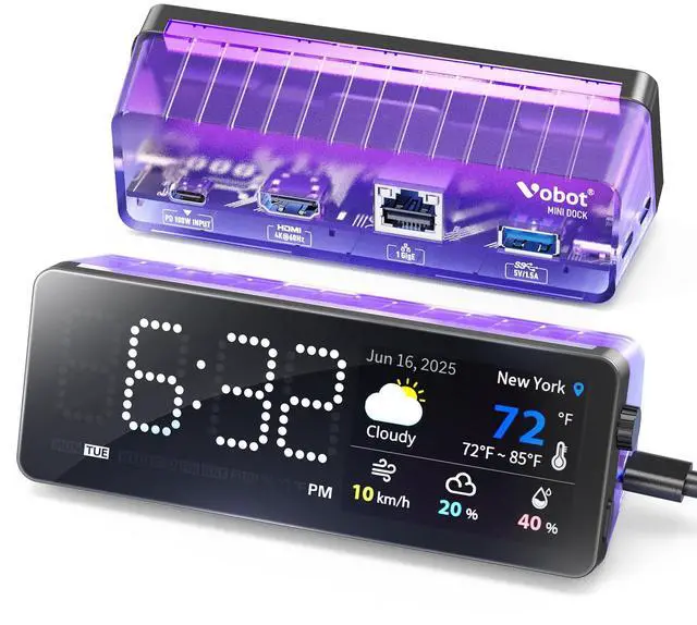 Main image of Laptop Docking Station, 7-in-1 USB C Docking Station with Screen, Multiple Built-in Apps, USB C Dock with HDMI 4K@60Hz, 90W Max Power Delivery, 1 Gbps Ethernet, Multiport Adapter for Dell/HP/MacBook