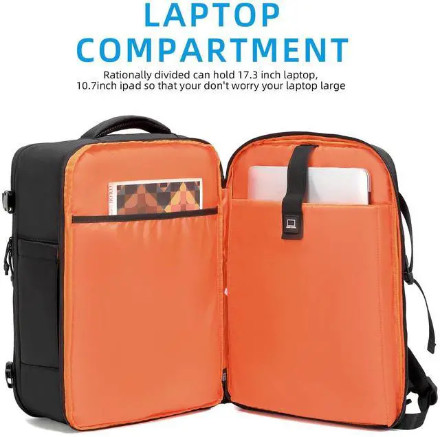 Alt view image 5 of 5 - WINPRIM 35L Travel Backpack for Women & Men, TSA Approved Carry On Backpack, Waterproof Laptop Backpack (1680D Black, 35L)