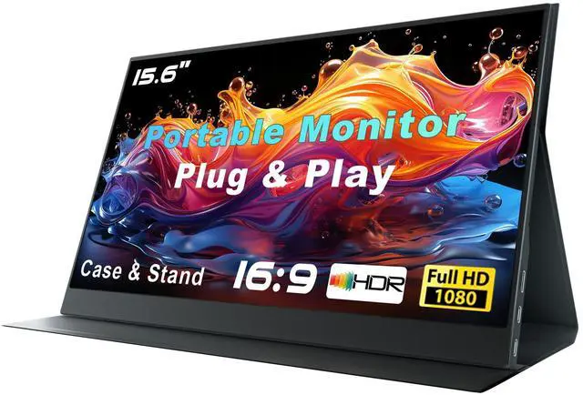 Main image of Portable Monitor for Laptop, 15.6 Inch 1080P FHD Portable Monitor Second Screen Extender with USB C HDMI Cover Stand Speaker for Laptop Computer PC Mac Phone PS5/4 Xbox Switch Travel Gaming Work