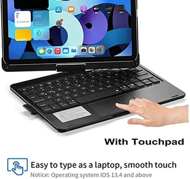 Alt view image 2 of 5 - Keyboard case for iPad Mini 7 A17 Pro/Mini 6 Rotating,Touchpad Keyboard Case for iPad Mini 7th/6th Generation 8.3-inch with Trackpad Backlight Rotatable, Rose Gold