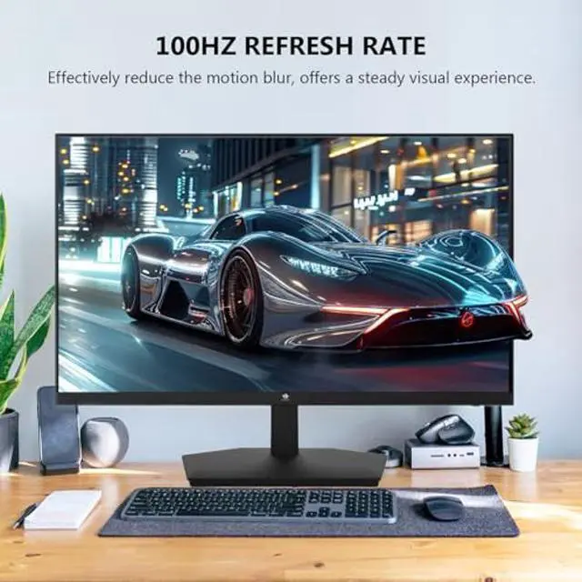 Alt view image 2 of 5 - 24 inch Monitor, Z-Edge Computer Monitor, Full HD 1920 x 1080p IPS Display 100Hz PC Monitor with HDMI, VGA, Frameless, U24I Anti-Glare Screen