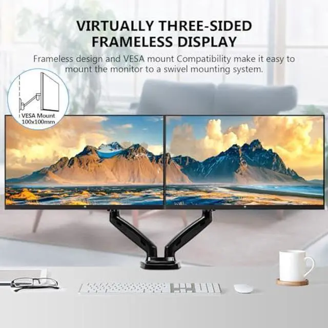 Alt view image 4 of 5 - 24 inch Monitor, Z-Edge Computer Monitor, Full HD 1920 x 1080p IPS Display 100Hz PC Monitor with HDMI, VGA, Frameless, U24I Anti-Glare Screen