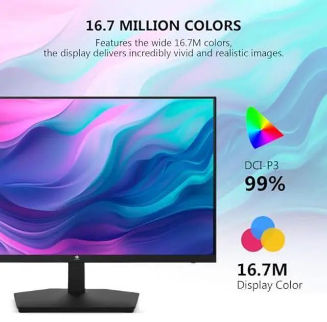 Alt view image 5 of 5 - 24 inch Monitor, Z-Edge Computer Monitor, Full HD 1920 x 1080p IPS Display 100Hz PC Monitor with HDMI, VGA, Frameless, U24I Anti-Glare Screen