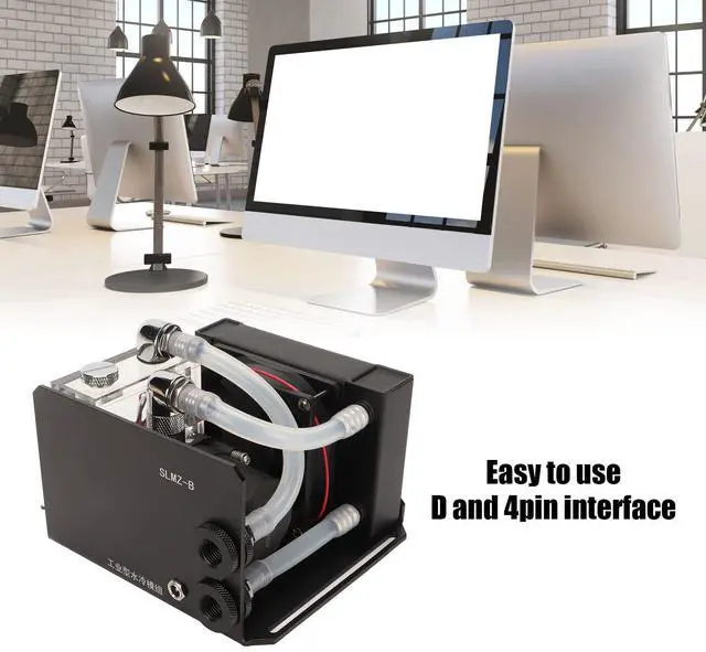 Alt view image 4 of 5 - CPU Water Cooler Pump, 600L H PC Water Cooling Integrated Mute, Aluminum Heat Exchanger Liquid Cooling Radiator Heat Sink with Fans for CPU PC Water Cool System