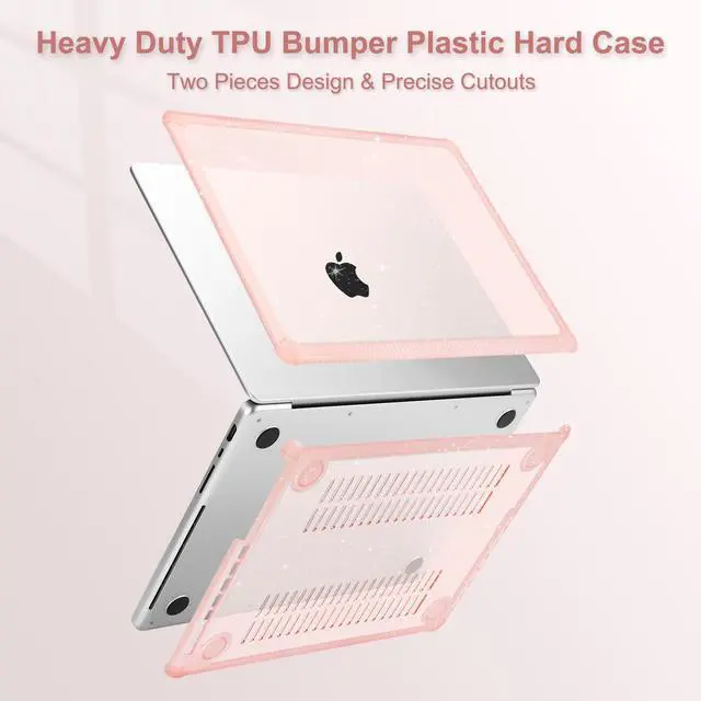 Alt view image 5 of 5 - MOSISO Compatible with MacBook Pro 14 inch Case 2025-2021 M5 M4 M3 M2 M1 A3434 A3112 A3185 A3401 A2918 A2992 A2779 A2442, Heavy Duty Glitter Hard Shell with TPU Bumper&Keyboard Cover, Pink