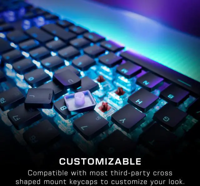Alt view image 4 of 5 - Turtle Beach Vulcan II Max - Optical-Mechanical PC Gaming Keyboard, Customizable RGB Illuminated Keys and Palm Rest, Smart Keys, Titan II Smooth Linear Switches, 200M Keystroke Durability - Black