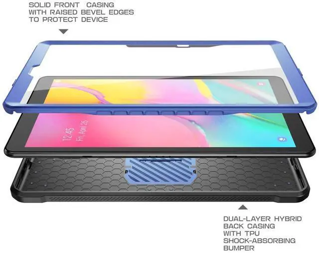 Alt view image 2 of 5 - SUPCASE for Galaxy Tab A 10.1 Case with Screen Protector (Unicorn Beetle Pro), [Built-in Stand] Full-Body Rugged Heavy Duty Protective Tablet Cover for Samsung Galaxy Tab A 10.1 (2019), Slateblue