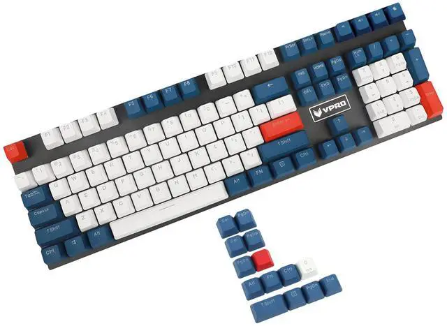 Main image of YMDK Double Shot 108 Dyed PBT Shine Through OEM Profile Keycap Rainbow Carbon Sunset Backlit Keycaps for MX Switches Mechanical Keyboard(Only Keycap) (Navy 122)