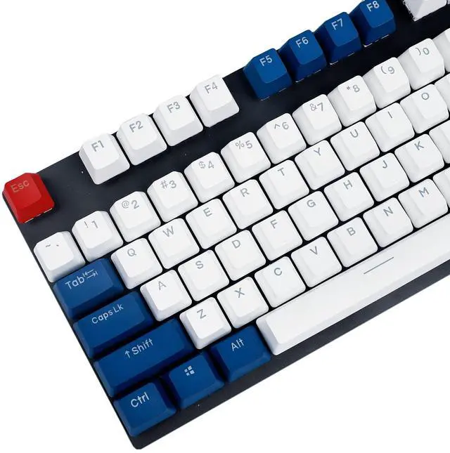 Alt view image 4 of 5 - YMDK Double Shot 108 Dyed PBT Shine Through OEM Profile Keycap Rainbow Carbon Sunset Backlit Keycaps for MX Switches Mechanical Keyboard(Only Keycap) (Navy 122)