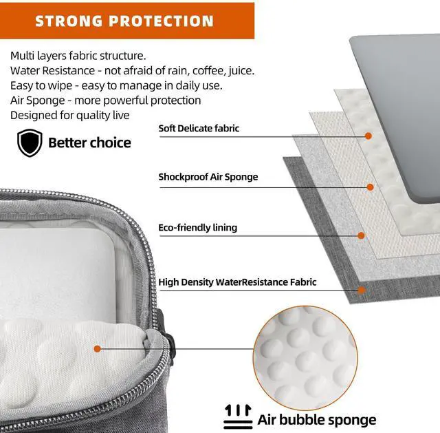 Alt view image 4 of 5 - KINGSLONG Slim 17.3 inch Laptop Bag Sleeve Carrying Case with Shoulder Strap, Notebook Ultrabooks Computer Handbag Cover for Men Women Fit for Acer Asus Lenovo HP Toshiba Grey