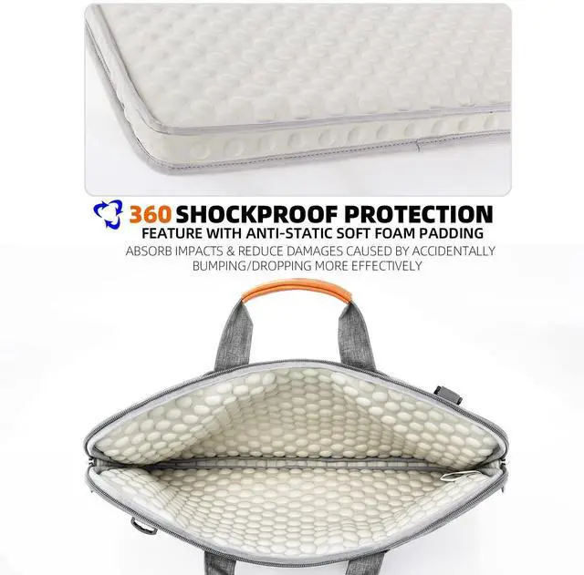 Alt view image 2 of 5 - KINGSLONG Slim 17.3 inch Laptop Bag Sleeve Carrying Case with Shoulder Strap, Notebook Ultrabooks Computer Handbag Cover for Men Women Fit for Acer Asus Lenovo HP Toshiba Grey