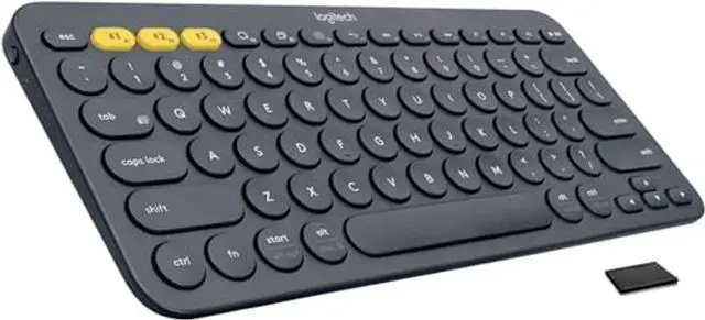 Main image of Logitech K380 Bluetooth Keyboard - Windows, Mac, Chrome OS, Android, iPad, iPhone, Apple TV Compatible - with Flow Cross, Dark Grey, Bulk Packaging