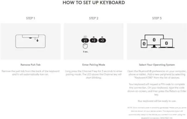 Alt view image 5 of 5 - Logitech K380 Bluetooth Keyboard - Windows, Mac, Chrome OS, Android, iPad, iPhone, Apple TV Compatible - with Flow Cross, Dark Grey, Bulk Packaging
