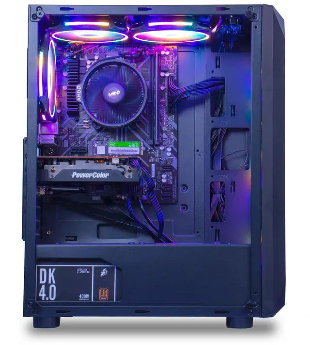 Alt view image 4 of 5 - MXZ Gaming PC Computer R5 3600, RTX 4060, 16G DDR4, NVME 500G, B450,6RGB Fans,Windows 11 Pro Ready to use, Gamer Desktop Computer(R5 3600| RTX 4060)