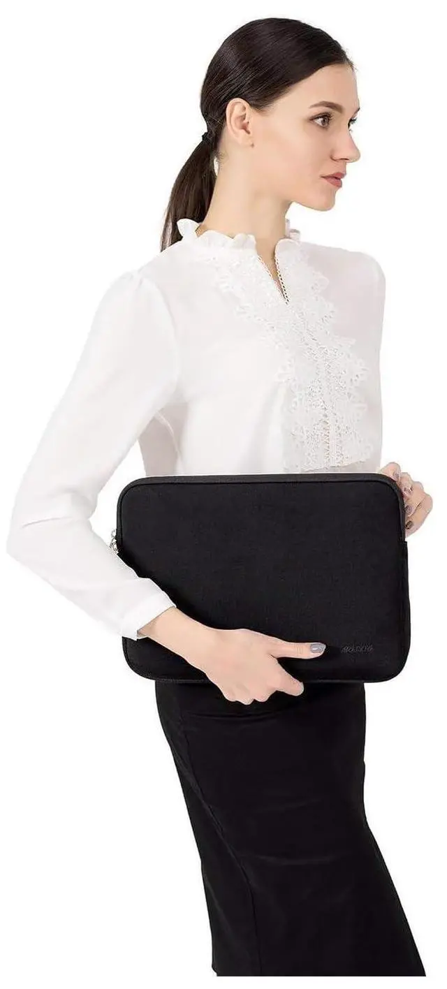 Alt view image 5 of 5 - MOSISO Compatible with MacBook Air 13 inch Case 2018-2022 Release A2337 M1 A2179 A1932, Glitter Plastic Hard Shell&Neoprene Sleeve Bag&Keyboard Cover&Screen Protector&Storage Bag,Transparent&Black