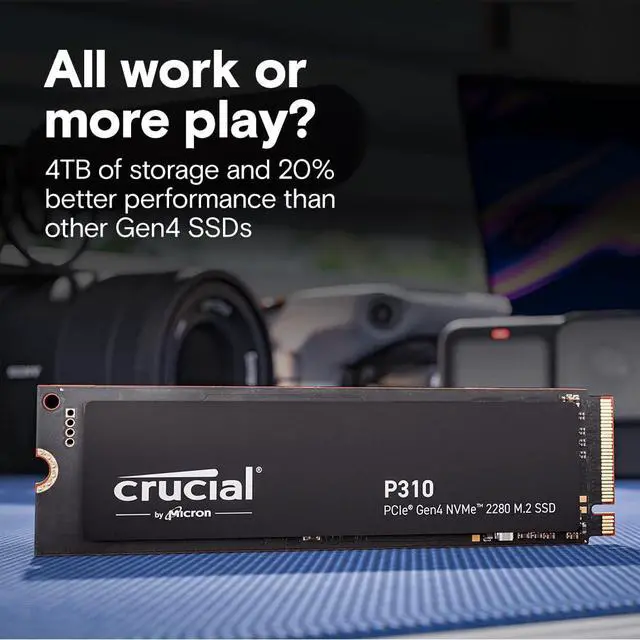 Alt view image 3 of 5 - Crucial P310 1TB 2280 PCIe Gen4 3D NAND NVMe M.2 SSD - Up to 7,100 MB/s - Shift up to Gen4, with Acronis Offer, Internal Solid State Drive (PC) - CT1000P310SSD801