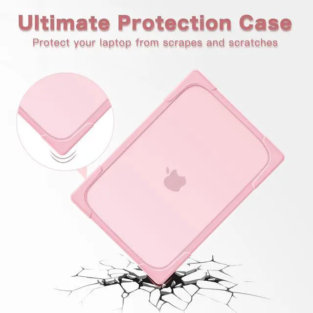 Alt view image 3 of 5 - MOSISO Compatible with MacBook Air 15 inch Case 2025 2024 2023 Release M4 A3241 M3 A3114 M2 A2941, Heavy Duty Plastic Hard Shell Case Cover with Fold Kickstand&Keyboard Cover&Screen Film, Pink