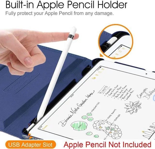 Alt view image 4 of 5 - Fintie Rotating Case for iPad 9th/8th/7th Generation (2021/2020/2019) Bundle with Tempered Glass Screen Protector for iPad 9th/8th/7th Gen 10.2" & iPad Air 3rd & iPad Pro 10.5" 2017