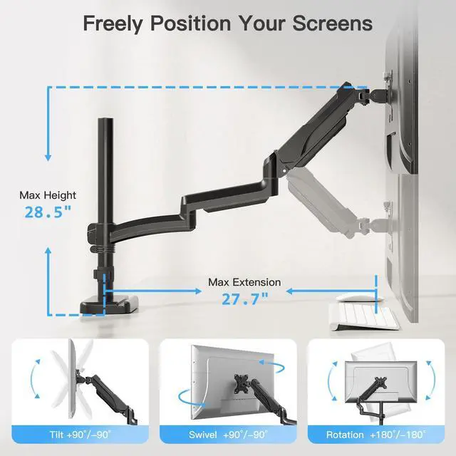 Alt view image 5 of 5 - MOUNTUP Single Monitor Desk Mount+MOUNTUP Universal VESA Mount