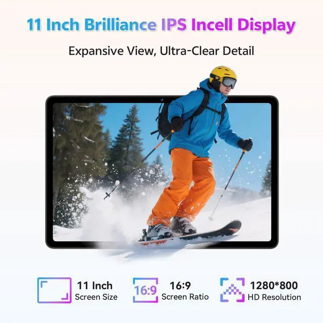Alt view image 4 of 5 - SVITOO Android Tablet, 11 inch Android 15 Tablet 2025, Octa-Core, 12GB RAM 128GB Storage 1TB Expandable, 13MP Dual Cameras 5MP Front, 8000mAh, GPS, Dual Speakers, Face Unlock, WiFi 5 BT5.0 - Gray