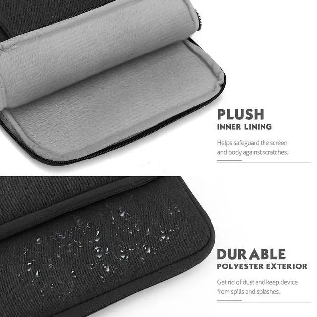 Alt view image 3 of 5 - MoKo Laptop Sleeve Bag for 13.3-14 Inch, Notebook Carrying Case with Pocket Fits New MacBook Pro M3/M2 14" /13" M2/M1 Pro/M1 Max 14.2 2023-2021/Air 13.6" M2 2022, Surface Pro 9/8 13", Black & Gray