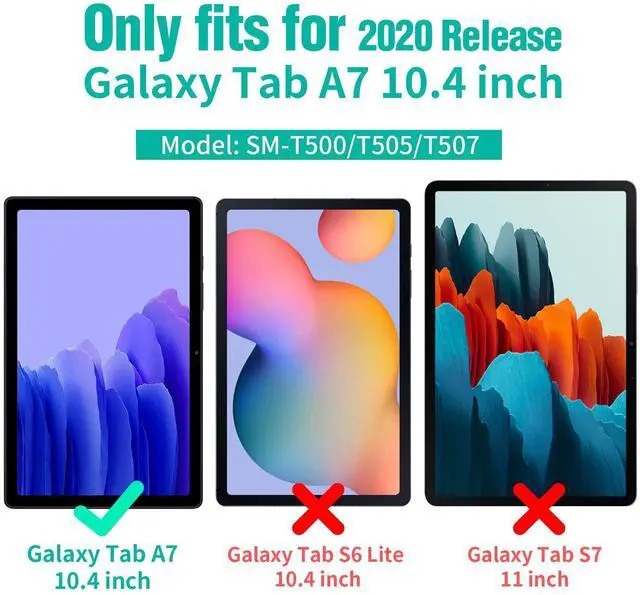 Alt view image 2 of 5 - Timecity for Samsung Galaxy Tab A7 10.4 Inch Case 2020/2022, SM-T500/T503/T505/T507/T509 Tablet Case, Durable Sturdy Case with Screen Protector Swivel Stand Hand Shoulder Strap Drop-Proof - Green