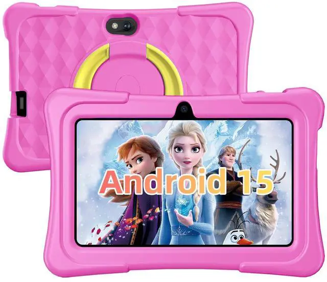 Main image of Kids Tablet, 7 inch Android 15 Tablet for Kids, 8GB+32GB 1TB Expand, Quad-Core Toddler Tablets with Shockproof Case, BT5.0, WiFi 5, Parental Control, Games, Dual Camera (Pink)