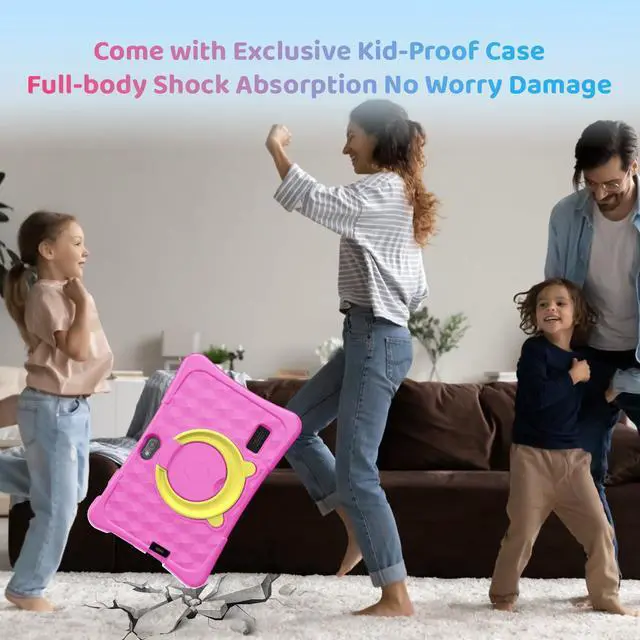 Alt view image 5 of 5 - Kids Tablet, 7 inch Android 15 Tablet for Kids, 8GB+32GB 1TB Expand, Quad-Core Toddler Tablets with Shockproof Case, BT5.0, WiFi 5, Parental Control, Games, Dual Camera (Pink)