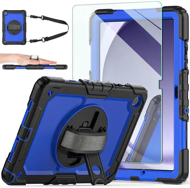 Main image of Ambison Case for A9+ 11'' 2023, [Kids Proof] Full Body Protective Case with 9H Tempered Glass Screen Protector, 360deg Rotatable Kickstand & Hand Strap (Blue)