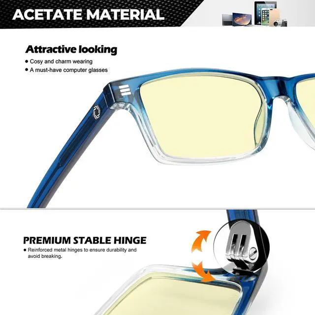 Alt view image 3 of 5 - ANYLUV Blue Light Glasses for Men & Women, Lightweight Stylish Blue Light Blocking Glasses, Eye Strain Relief Eye Protection