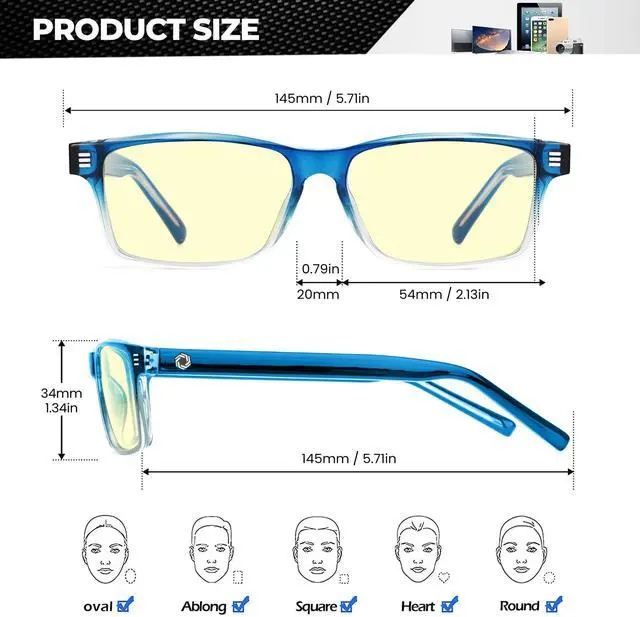 Alt view image 4 of 5 - ANYLUV Blue Light Glasses for Men & Women, Lightweight Stylish Blue Light Blocking Glasses, Eye Strain Relief Eye Protection