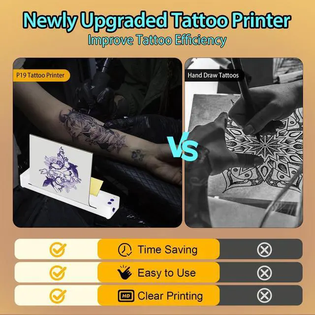 Alt view image 4 of 5 - Bagana Wireless Tattoo Stencil Printer, Bluetooth Thermal Temporary Portable Tattoo Transfer Machine Kit Compatible with Smartphone & PC