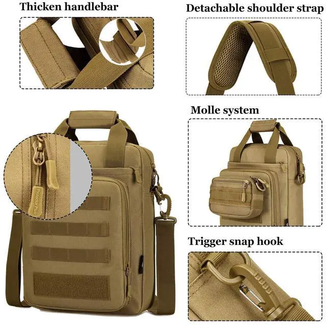 Alt view image 5 of 5 - CamGo Tactical Briefcase Heavy Duty Military Shoulder Messenger Bag Lightweight Mens Handbag