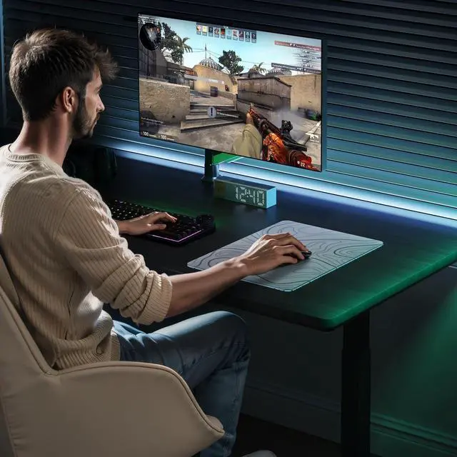 Alt view image 5 of 5 - DAWNTREES Glass Gaming Mouse Pad,Accurate and Fast Mouse Tracking,Tempered Glass,Anti-Slip Rubber Base,XL Mouse Mat for Gamer, Office & Home,13.78"x10.24" White Topographic