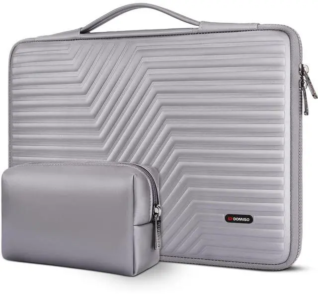 Main image of DOMISO 17 inch Laptop Sleeve with Handle Shockproof Waterproof EVA Protective Case for 17.3" Dell Inspiron/MSI GS73VR Stealth Pro/IdeaPad 320 321/HP Envy 17/LG Gram 17"/ROG Strix GL702VS, Silver