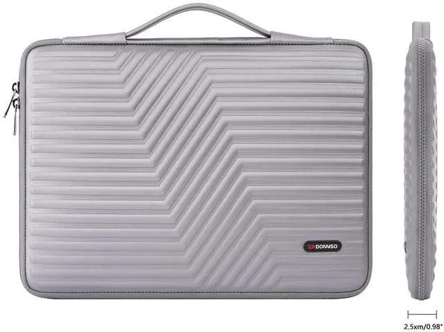 Alt view image 3 of 5 - DOMISO 17 inch Laptop Sleeve with Handle Shockproof Waterproof EVA Protective Case for 17.3" Dell Inspiron/MSI GS73VR Stealth Pro/IdeaPad 320 321/HP Envy 17/LG Gram 17"/ROG Strix GL702VS, Silver