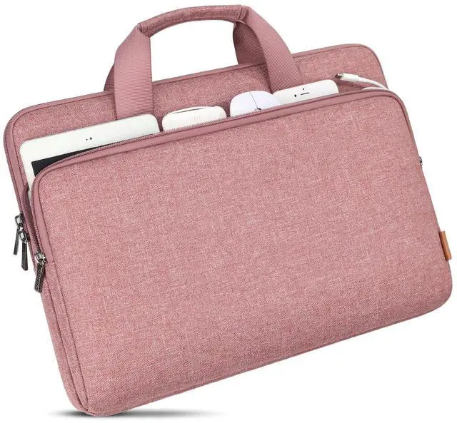 Alt view image 5 of 5 - DOMISO 17.3 inch Laptop Sleeve Bag Water-Resistant Carrying Case with Handle for Dell/MSI GS73VR Stealth Pro/HP Envy 17/LG Gram 17"/ROG Strix GL702VS/17.3" Notebooks,Pink